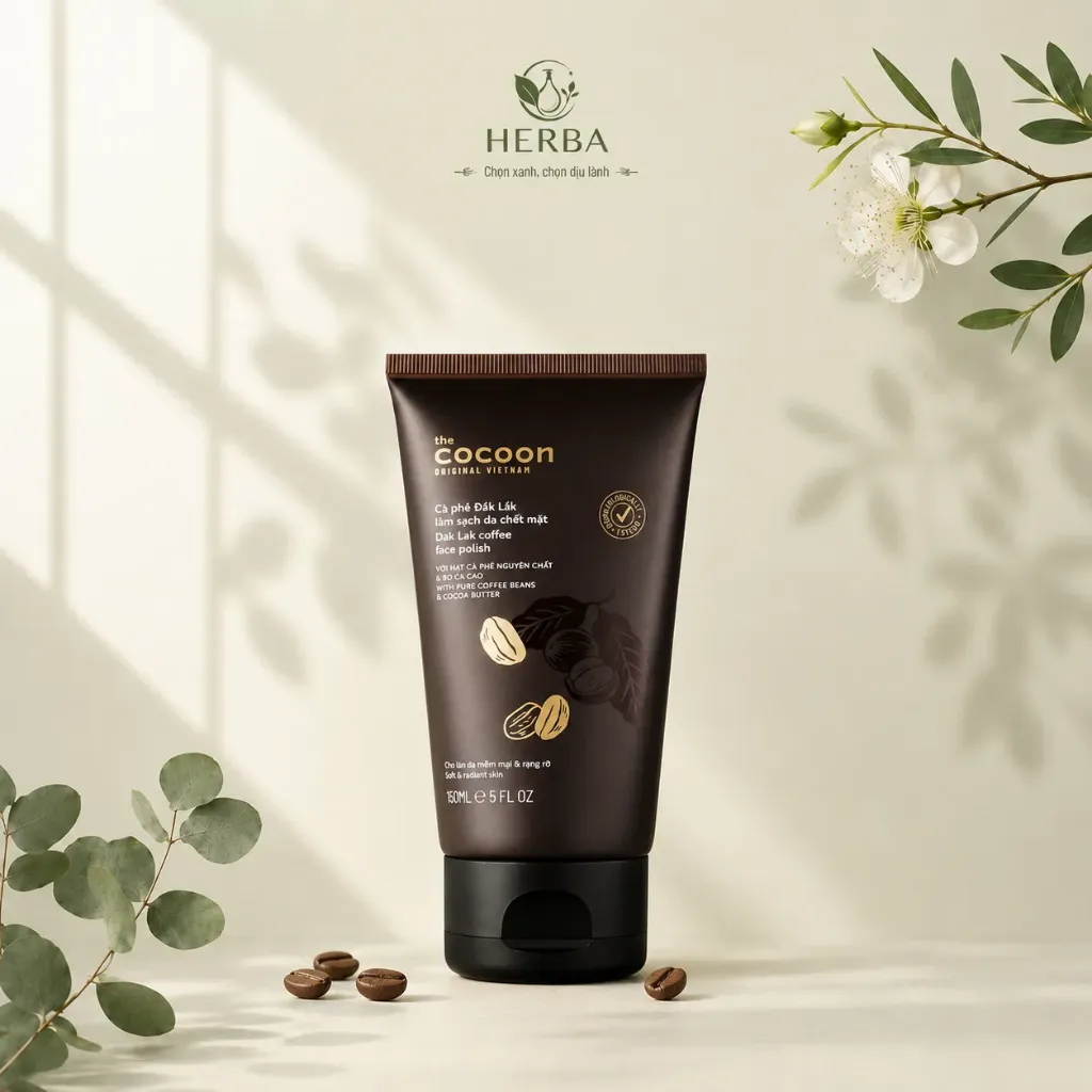 Tẩy tế bào chết da mặt Cocoon Dak Lak Coffee Face Polish cà phê Đắk Lắk 150ml