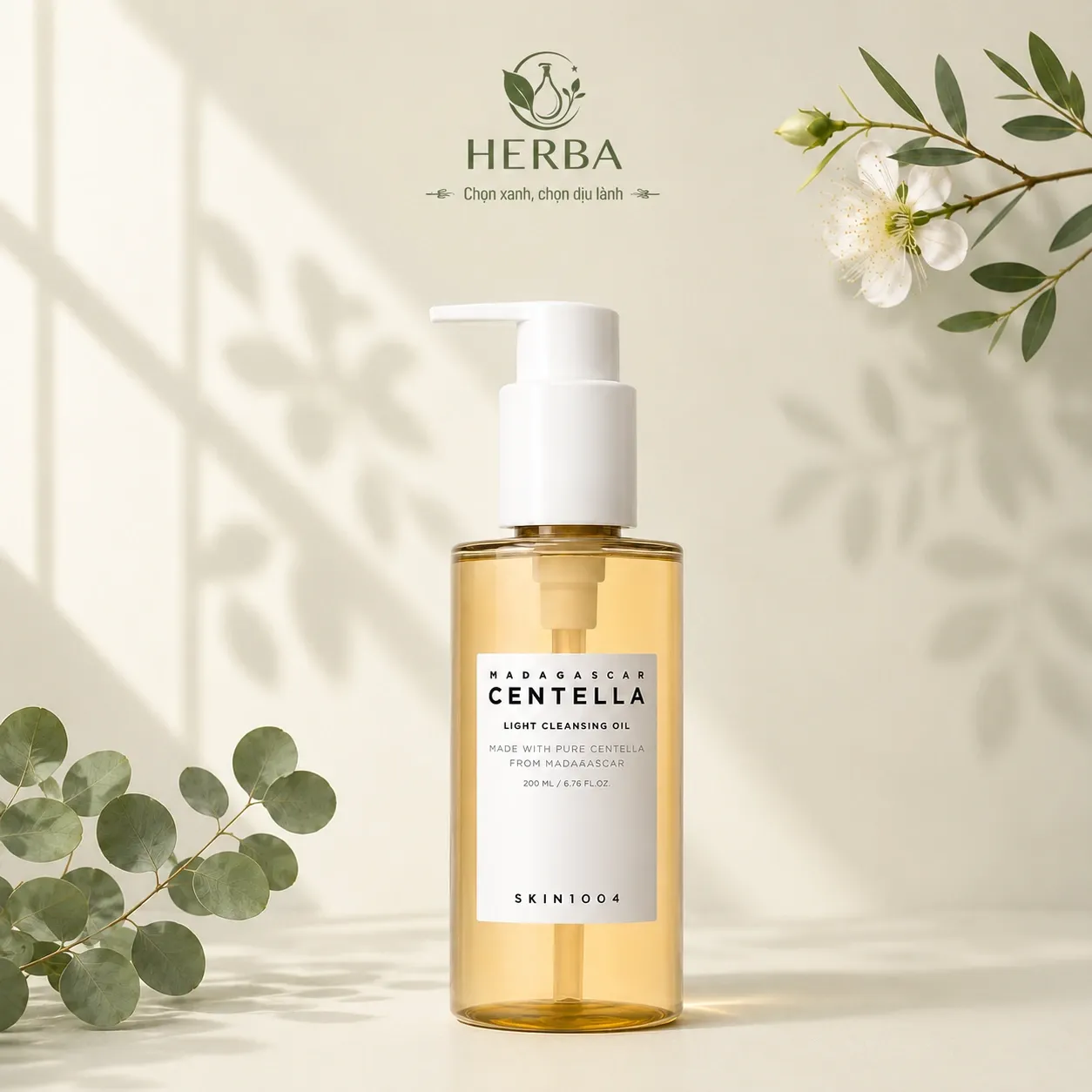 [CLO-SK4-LCN-200M] Dầu tẩy trang Skin1004 Madagascar Centella Light Cleansing Oil rau má Madagascar 200ml